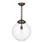 Fairfax - Hand Blown Clear Glass Pendant Light in Brass - David Hunt