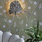 Gingko - Hand Painted Cream and Gold Fan Wall Light - David Hunt