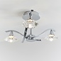 Langley - Faceted Crystal & Chrome Multi - Arm Semi - Flush Ceiling Light