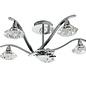 Langley - Faceted Crystal & Chrome 5 Light Semi Flush Ceiling Light