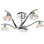 Langley - Faceted Crystal & Chrome 5 Light Semi Flush Ceiling Light