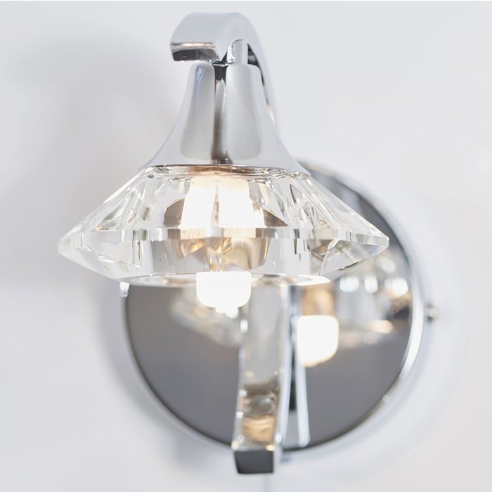 Langley - Faceted Crystal & Chrome Wall Light