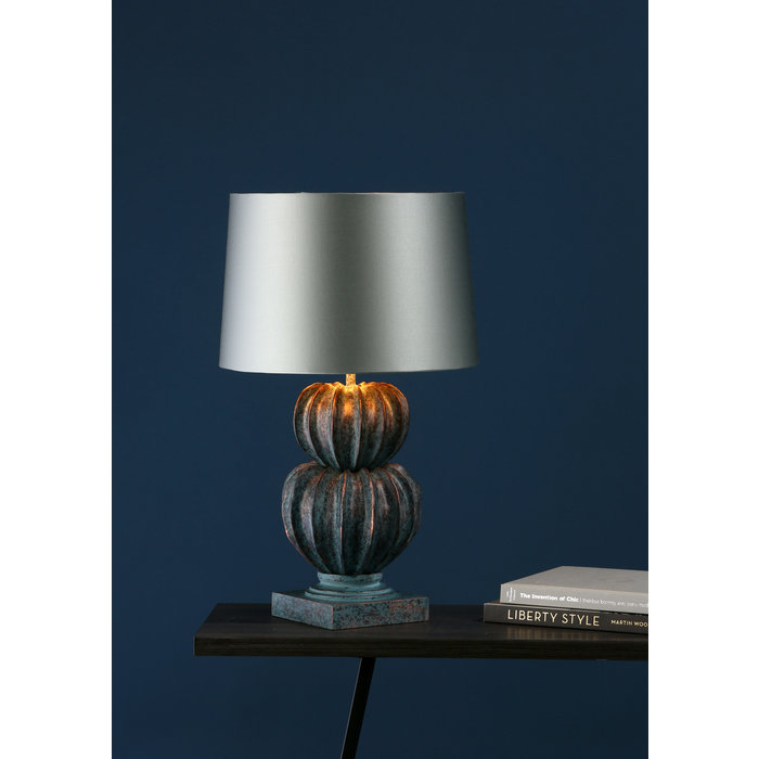 Botany - Verdigris Table Lamp with Silver Shade - David Hunt