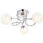 Mako - Cloud-like Glass Globe Semi Flush Ceiling Light - Polished Chrome