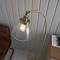 Industrial Glass Floor Lamp - Antique Brass