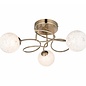 Mako - Cloud-like Glass Globe Semi Flush Ceiling Light - Antique Brass