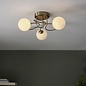 Mako - Cloud-like Glass Globe Semi Flush Ceiling Light - Antique Brass