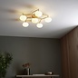 Plumeria - Geometric Flush Light in Satin Brass