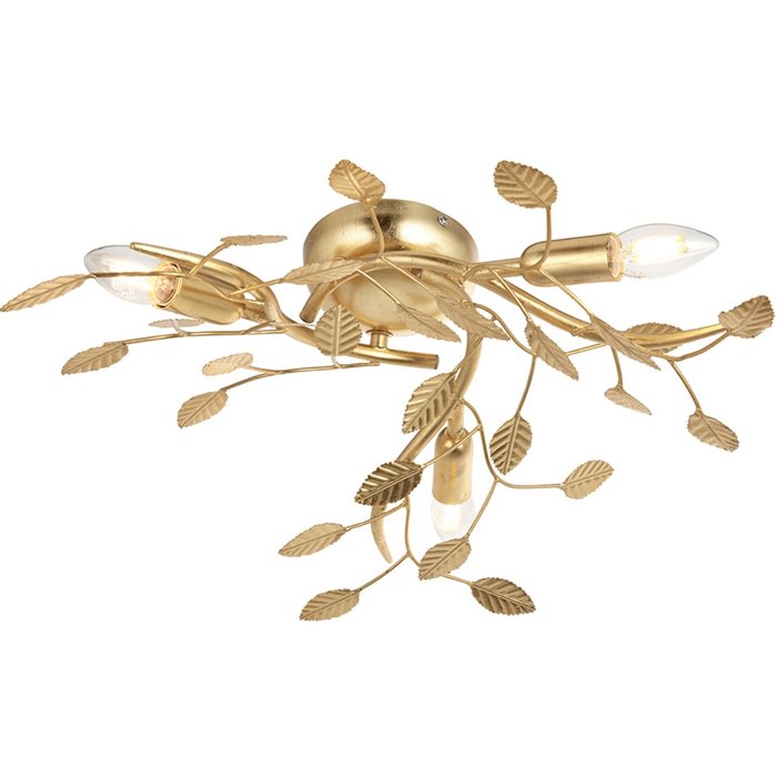 Belby - Gold Leaf 3 Light Flush Ceiling Light