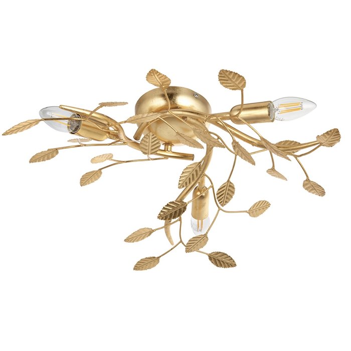 Belby - Gold Leaf 3 Light Flush Ceiling Light