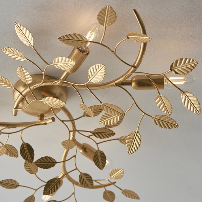 Belby - Gold Leaf 6 Light Flush Ceiling Light