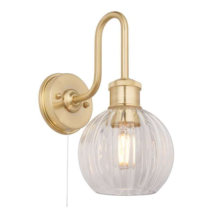 Foston - Arched Wall Light in Brushed Satin Gold