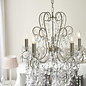 Flinton - 5 Light Aged Silver & Crystal Chandelier