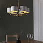 Townhouse - 6 Light Armed Chandelier - Brass with White Shades