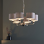 Townhouse - 6 Light Armed Chandelier - Chrome with Natural Shades