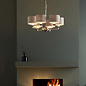 Townhouse - 6 Light Armed Chandelier - Chrome with Natural Shades