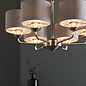 Townhouse - 6 Light Armed Chandelier - Chrome with Natural Shades