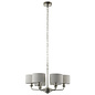 Townhouse - 6 Light Armed Chandelier - Chrome with Natural Shades