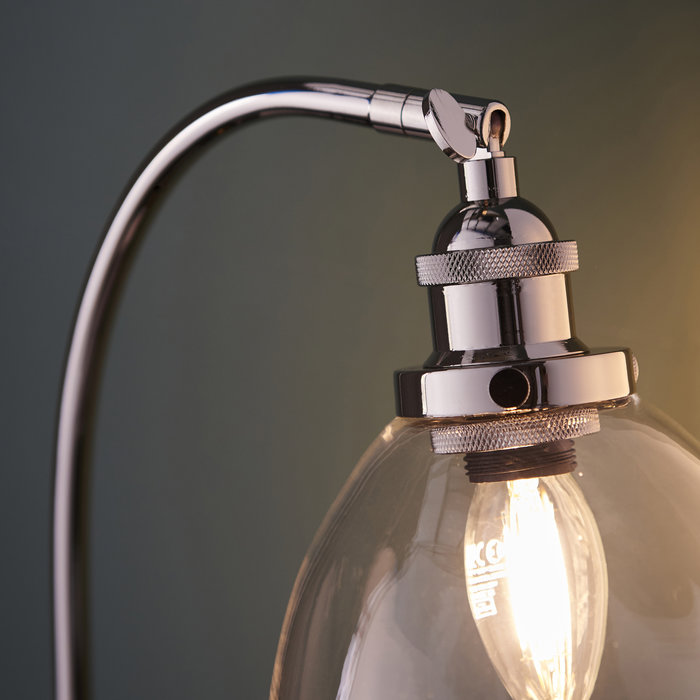 Windsor - Adjustable Industrial Desk Lamp with Glass Shade