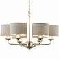 Townhouse - 6 Light Armed Chandelier - Chrome with Natural Shades