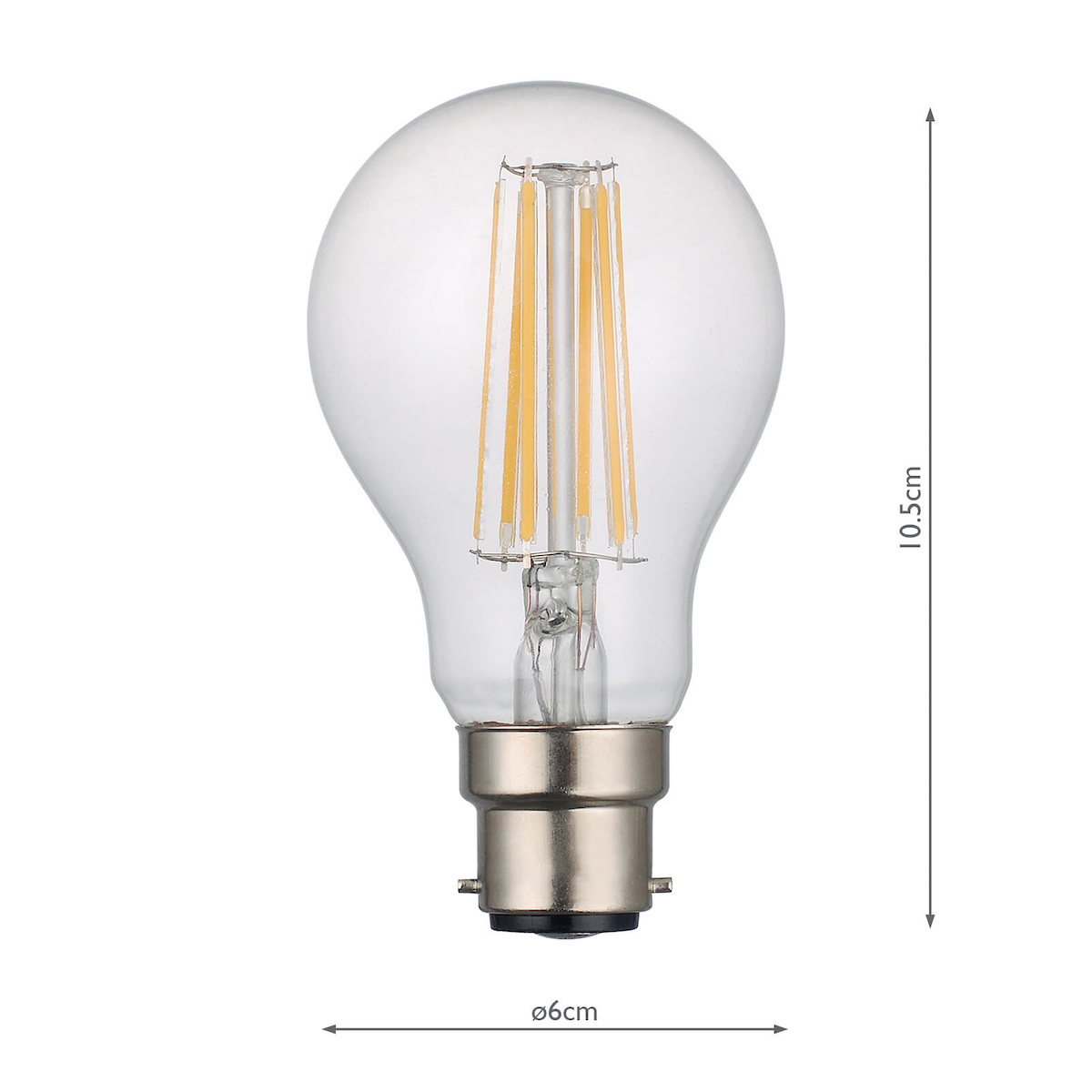 B22 8W Clear Dimmable LED Bulb - Lightbox