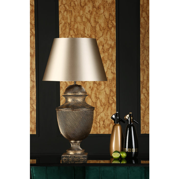 Lattice - Cream & Gold Table Lamp - David Hunt