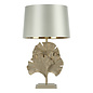 Gingko - Cream & Gold Table Lamp with Silver Shade - David Hunt