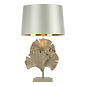 Gingko - Cream & Gold Table Lamp with Silver Shade - David Hunt