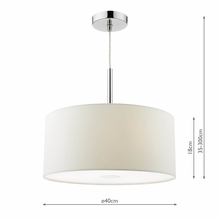 Hotel - Porcelain White Drum Pendant Light - 40cm