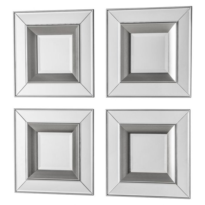 Madrid - Scatter Set - Silver Square Mirrors (Pack of 4)