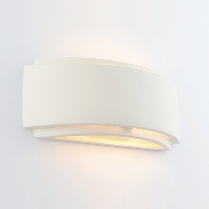 Vanna - Modern Art Deco White Plaster Up & Down Wall Light