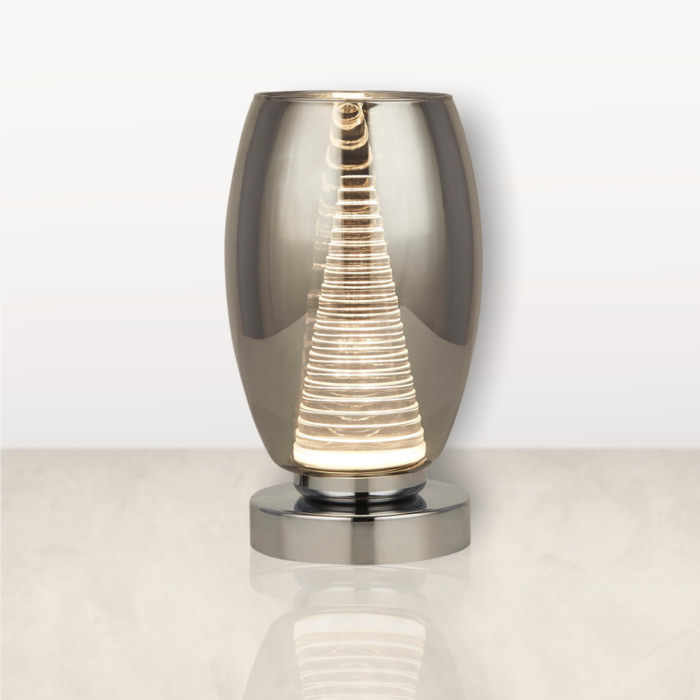 Tornado - Modern LED Smoked Glass Table Lamp