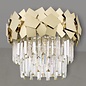 Madalyn - Large Modern Tiered Crystal Flush Ceiling Light - Warm Gold