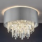 Halle 4 Light Flush Ceiling Light - Grey Shade Crystal