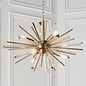 Welburn - Champagne Glass & Brass Starburst Feature Light