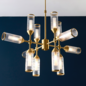 Beverley - Clear Reeded Glass  Feature Light - Satin Brass