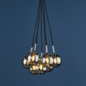 Elpis 7 Light Cluster Pendant Light - Polished Chrome Smoked Glass