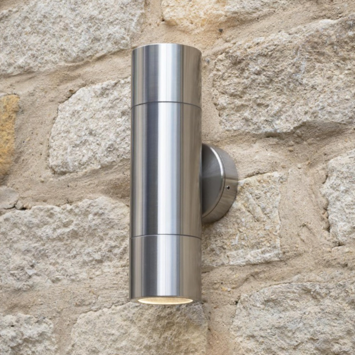 Ortex - Brushed Aluminium Outdoor Up & Down Wall Light