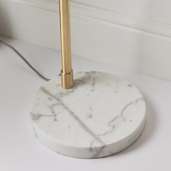 Dot - Mid Century White Marble & Opal Floor lamp
