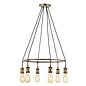 Vintage - 6 Light Antique Brass Industrial Feature Pendant