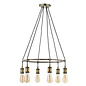 Vintage - 6 Light Antique Brass Industrial Feature Pendant