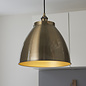 Franklin - Antique Brass Domed Pendant - Large