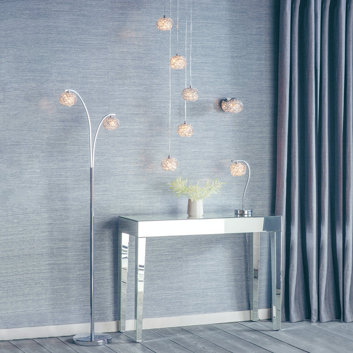 Talya - 5 Light Chrome and Crystal Cluster Pendant