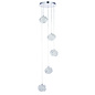 Talya - 5 Light Chrome and Crystal Cluster Pendant