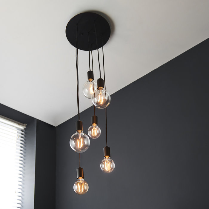 Suzi - 6 Light Black  Pendant