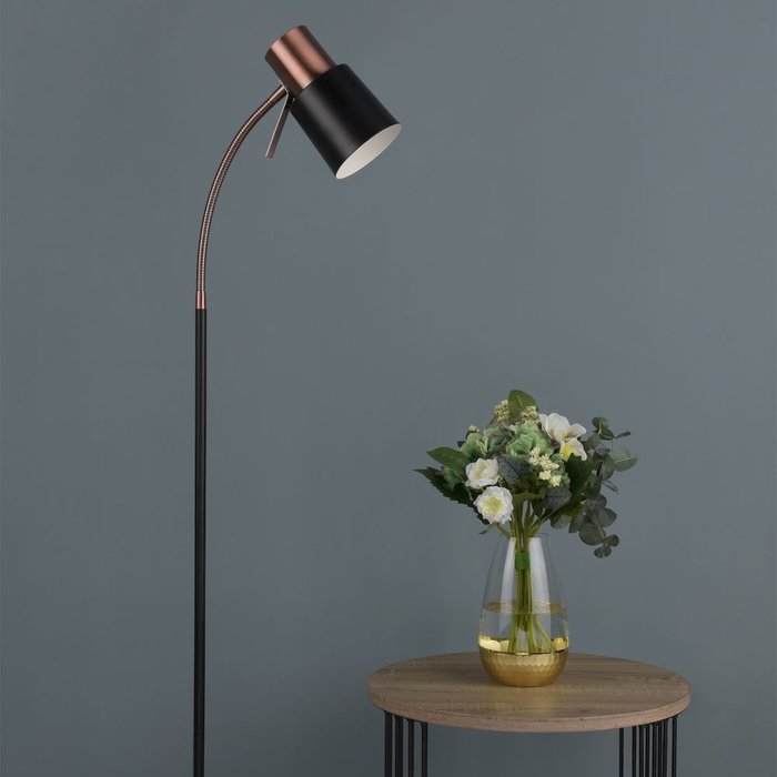 Copper & Black Floor Lamp