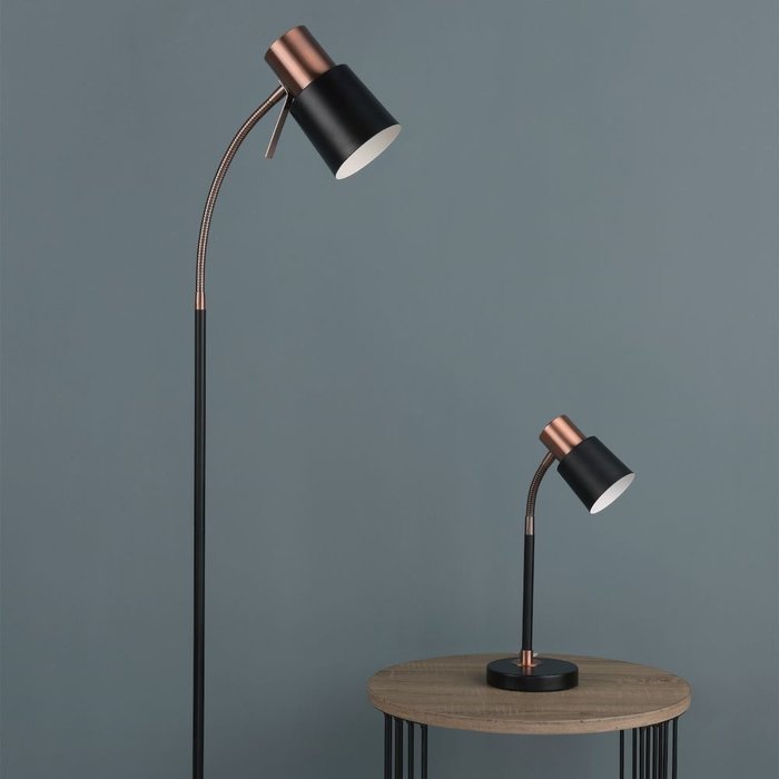 Copper & Black Floor Lamp