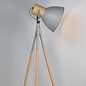 Adda - Grey & Wood Tripod Floor Lamp