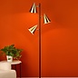 Branco 3 Light Floor Lamp - Matt Black And Brass