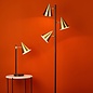 Branco 3 Light Floor Lamp - Matt Black And Brass